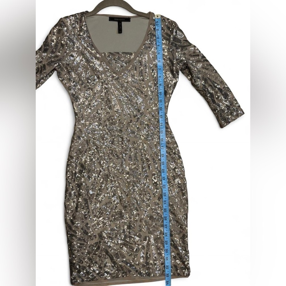 BCBGMaxAzria Metallic Sequin Long Sleeve Dress - Picture 5 of 6